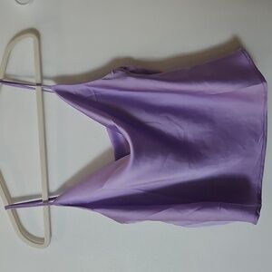 Nasty Gal Lilac Satin Cowl Neck